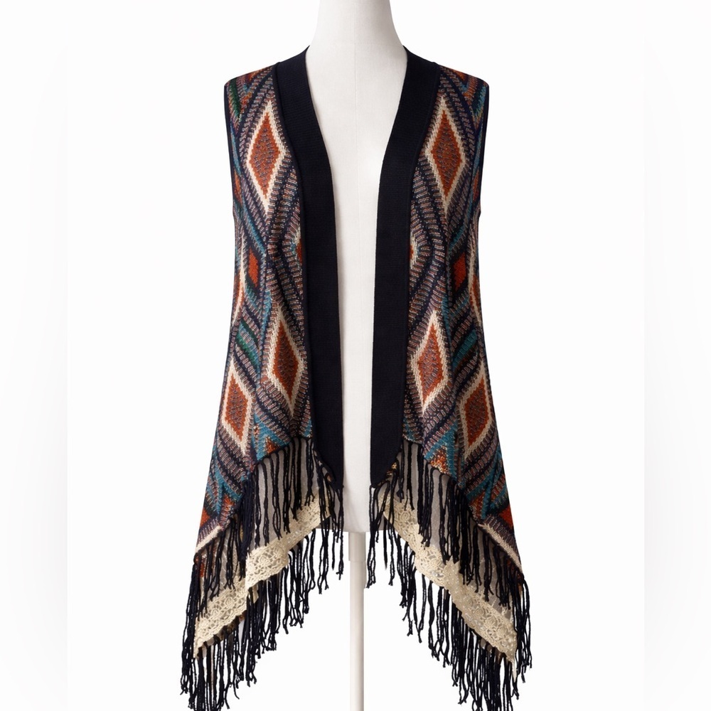 UMGEE Bohemian Fringe Knit Vest